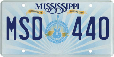MS license plate MSD440