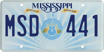 MS license plate MSD441