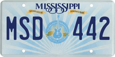 MS license plate MSD442