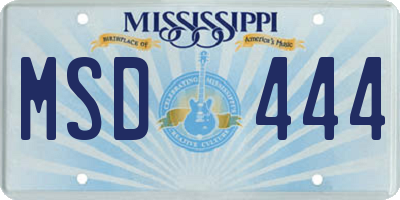 MS license plate MSD444