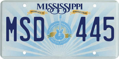 MS license plate MSD445