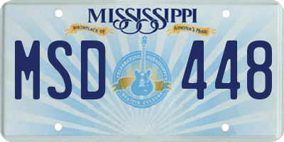 MS license plate MSD448