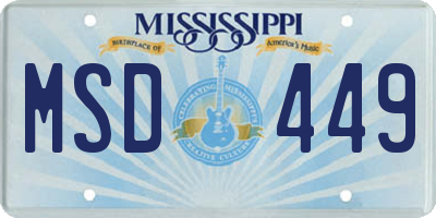 MS license plate MSD449