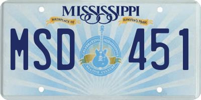 MS license plate MSD451