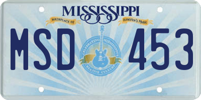 MS license plate MSD453