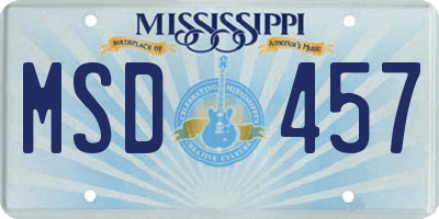 MS license plate MSD457