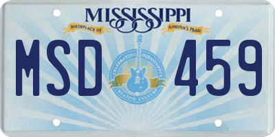 MS license plate MSD459