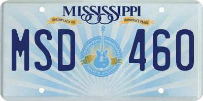 MS license plate MSD460