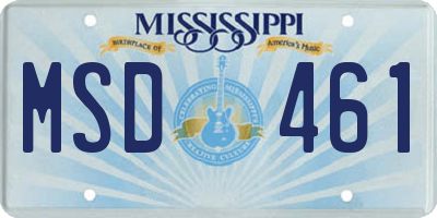 MS license plate MSD461