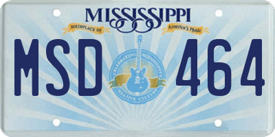 MS license plate MSD464