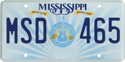 MS license plate MSD465