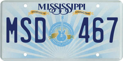 MS license plate MSD467