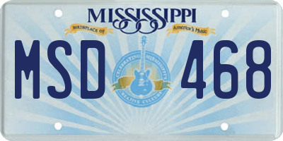MS license plate MSD468