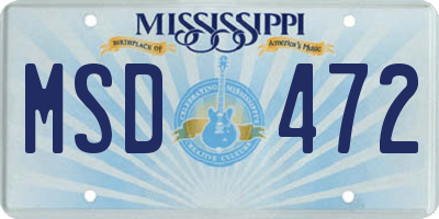 MS license plate MSD472