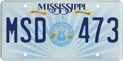 MS license plate MSD473
