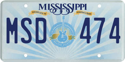 MS license plate MSD474