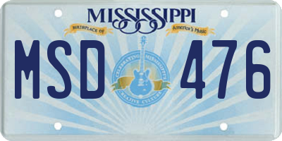 MS license plate MSD476