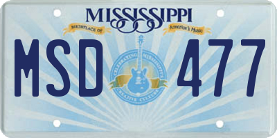 MS license plate MSD477