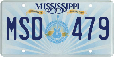 MS license plate MSD479