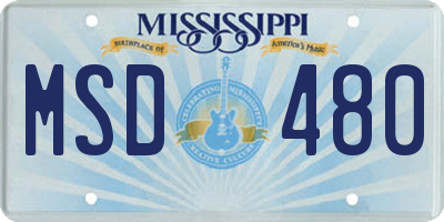 MS license plate MSD480