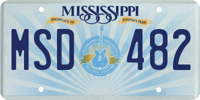 MS license plate MSD482