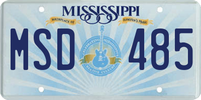 MS license plate MSD485
