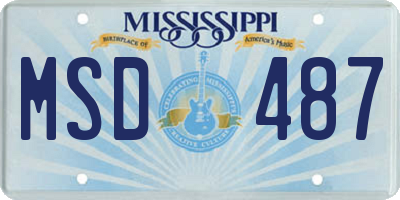 MS license plate MSD487