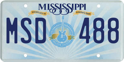 MS license plate MSD488