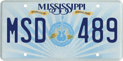 MS license plate MSD489