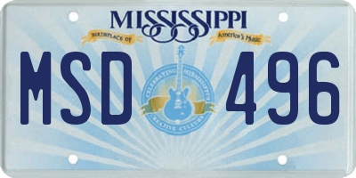 MS license plate MSD496
