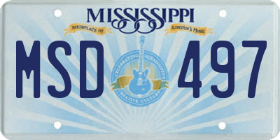 MS license plate MSD497