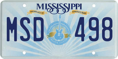 MS license plate MSD498