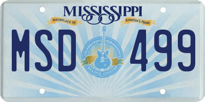 MS license plate MSD499