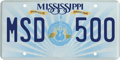 MS license plate MSD500
