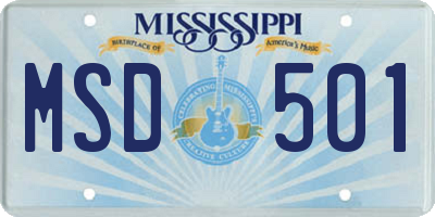 MS license plate MSD501
