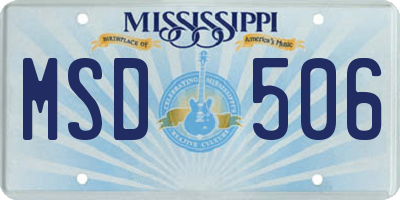MS license plate MSD506