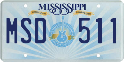 MS license plate MSD511