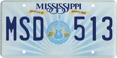 MS license plate MSD513