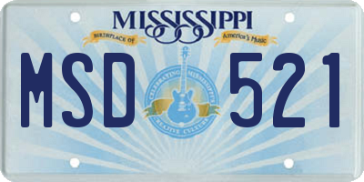 MS license plate MSD521