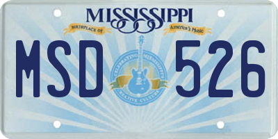 MS license plate MSD526