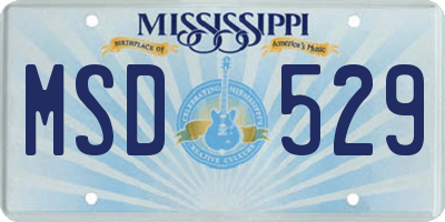 MS license plate MSD529