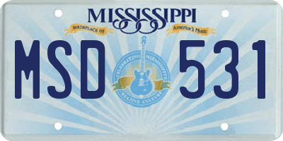 MS license plate MSD531