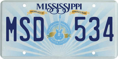 MS license plate MSD534