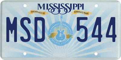 MS license plate MSD544
