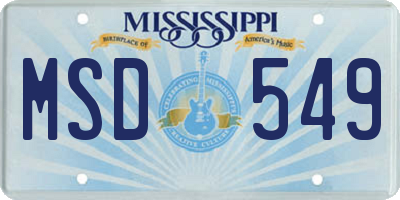 MS license plate MSD549