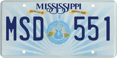 MS license plate MSD551