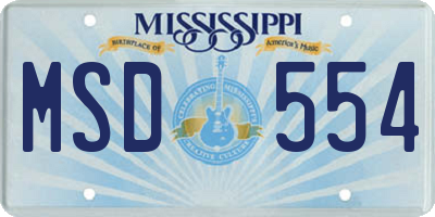 MS license plate MSD554