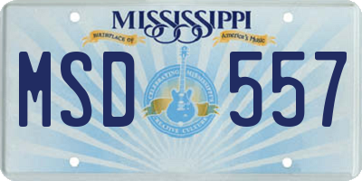 MS license plate MSD557
