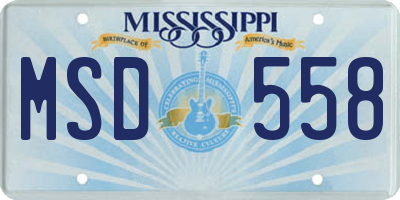 MS license plate MSD558