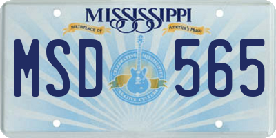 MS license plate MSD565